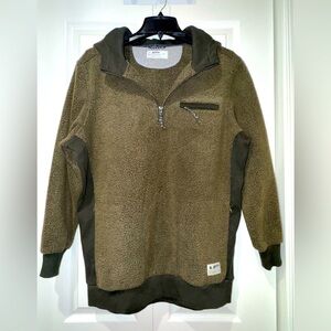 Jetty Olive Green Fleece Hoodie. Men’s Medium GUC.